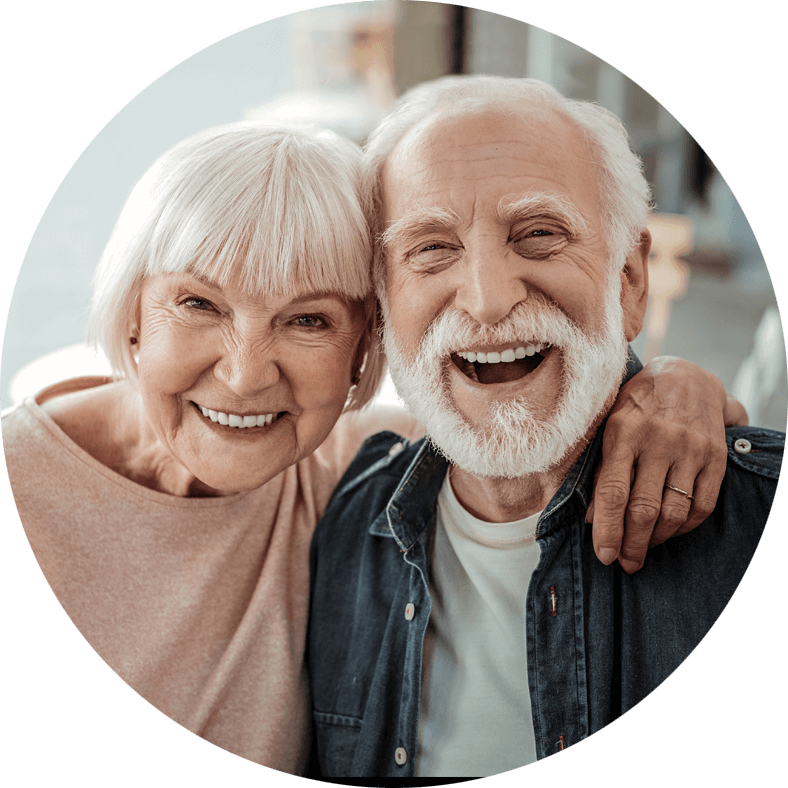 senior denture patients smiling